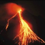 Arenal volcano erupting